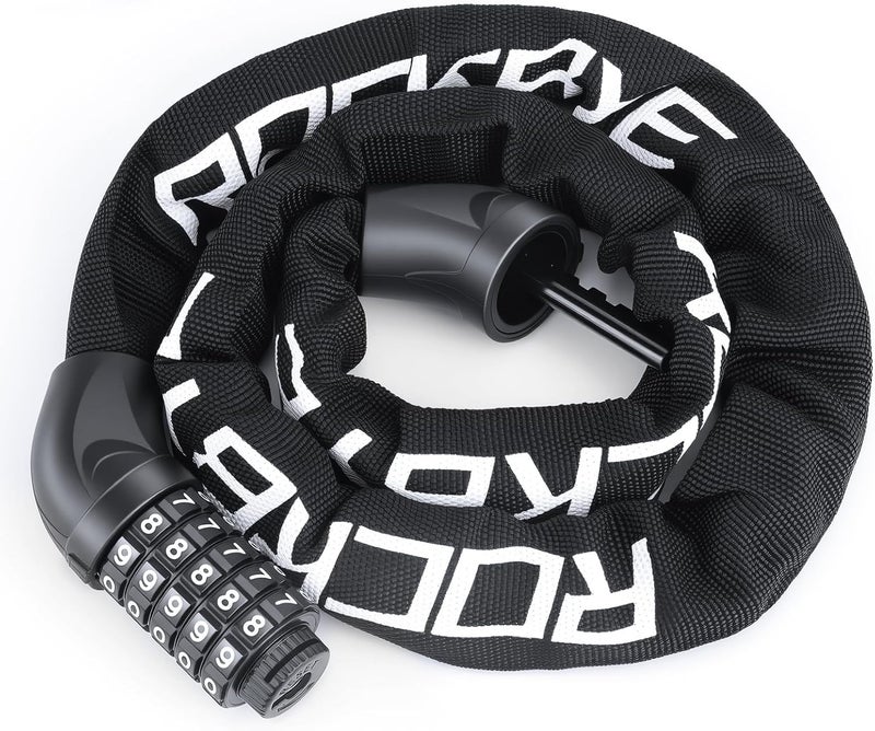 YBLNTEK Heavy Duty Bike Chain Lock, 5 Digit Combination Resettable Bike Lock, Anti-Theft Hardened Steel Chain Bicycle Locks Keyless 3.2Ft Long 6mm/0.24" Thick for Bikes, E-Bike, Motorcycle, Motorbike - Image 1